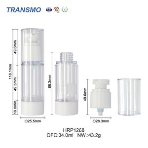 Flacon pompe sans air en plastique écologique personnalisé de 30 ml, logo de taille coloré pour le sérum de soin de la peau, lotion cosmétique, soin de la peau - Product Image 2