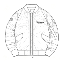 Blouson Bomber Homme MA1 en Gros, Personnalisable avec Logo Brodé, Col Zippé Côtelé, Blouson de Pilote, Manteau d'Hiver Coupe-Vent OEM
