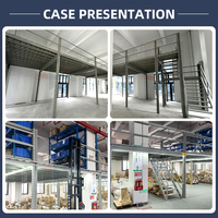 GXM Double Mezzanine industrielle Plate-forme de stockage en acier Étagère de sol Mezzanine éclairée pour le bureau Utilisation d'entrepôt Étagères empilables