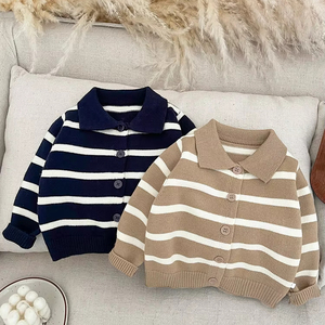 Cardigan en tricot pour garçons, pull rayé <span class=keywords><strong>printemps</strong></span>-automne, vêtements pour bébés, vestes pour nourrissons - Product Image 1