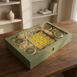 Handcrafted Resin <b>gift</b> Premium Series <b>Gift</b> Box 18.375x11.75 Inch 16 Cavity Tray 4 Jars Artistic Design Business - Product Image 3