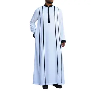 2022 Turkey Islamic Clothing Arabic Thobe for Men Muslim Men Polyester Abaya Dubai Adults Middle East Wholesale Abaya in Jeddah