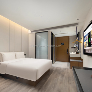 Modern Minimalist Hotel <b>Bed</b> King Size <b>Platform</b> <b>Bed</b> <b>Frame</b> with Upholstered Headboard for 3-Star Hotels Bedroom Sets - Product Image 5