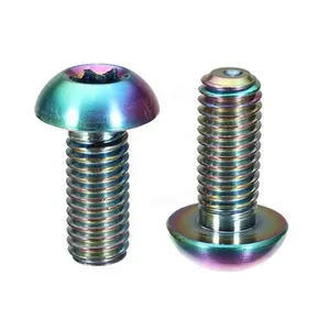 Peças de ciclismo ultraleve gr5, parafusos de titânio para bicicleta t25 m5x10mm e disco torx