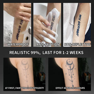 Luna e stelle geometrico temporaneo tatuaggio Semi permanente tatuaggio impermeabile per 2 settimane realistico tatuaggio <span class=keywords><strong>a</strong></span> base di erbe per il corpo del braccio - Product Image 5