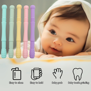 Massaggiagengive in silicone morbido per neonati e bambini piccoli - Giocattolo da masticare riutilizzabile senza BPA, facile da impugnare, con massaggiatore per le gengive, unisex - Product Image 5
