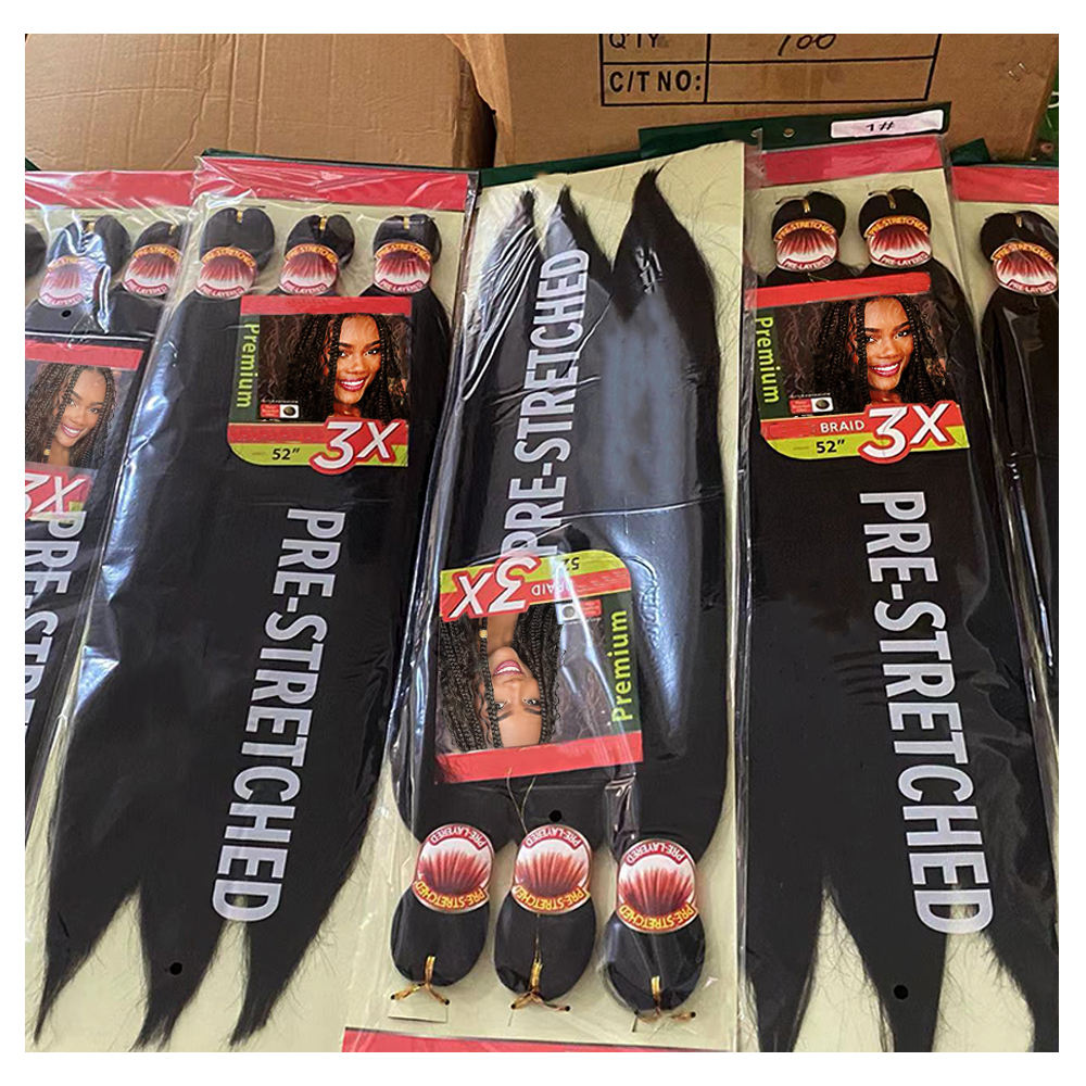 Cheveux pré-étirés 3X, 52 pouces, 300g