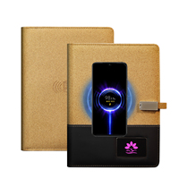 Carnet de notes A5 en cuir PU avec logo personnalisé Nouveau design Business Smart Diary Pen USB Wireless Charging Hardcover Loose-Leaf Excellent