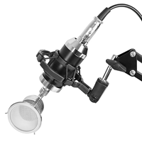 E800 Microphone à condensateur cardioïde professionnel XLR Kit de montage antibruit filaire en métal et plastique Studio Portable
