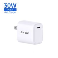 Adaptateur de chargeur USB Gan pour Royaume-Uni, UE, États-Unis, Mini USB C PD 3.0 GAN 30w Type C Chargeurs portables pour téléphone portable et ordinateur portable