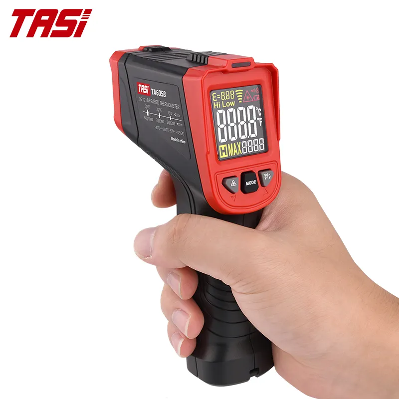 TASI TA605B Infrared Thermometer Non-contact Digital IR Laser High Temperature Gun -50 to 680 Laser Targeting Gun for Industry