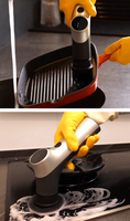 Brosse de nettoyage électrique, Brosse rotative sans fil rechargeable multifonction pour salle de bain, sol et cuisine ; Manche extensible