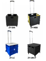 Chariot pliable multifonctionnel pour véhicule, chariot à roulettes portable, chariot de courses, boîte à outils pliable avec couvercle, panier sur 2 roues
