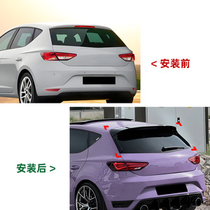 Seat Leon Mk3 Rear Wing Spoiler Carbon Fiber Texture ABS Top Lip Side Wings 2013-2019 - Product Image 4