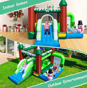Château plein d'entrain sautant gonflable de bonhomme de neige d'arbre de Noël de nouveau style avec la glissière - Product Image 4