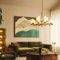 Lustre moderne de luxe en laiton, luminaire suspendu cylindrique en marbre alabastro pour salon, salle à manger, chambre, hôtel, décoration