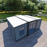 Maison conteneur extensible à double aile, personnalisée en usine, préfabriquée pour camping et hébergement temporaire