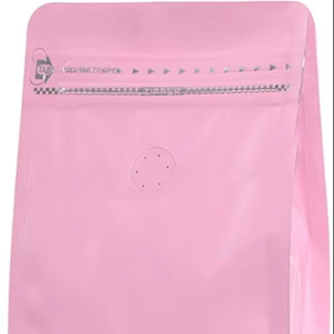 ถุงกาแฟแบบตั้งได้ สีชมพู ใช้แล้วทิ้ง ปรับแต่งได้ พร้อมวาล์วระบายอากาศ วัสดุ PET/PA/AL/CPP พิมพ์ซิลค์สกรีน ราคาประหยัด - Product Image 1