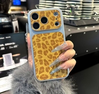 Étui de luxe en cuir PU léopard avec grande fenêtre pour iPhone 17 Pro 16 15 14 13 Pro Max, coque arrière rigide de haute qualité
