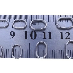 Anillo ovalado doble de acero inoxidable, anillo de conexión de 0.7-1.0mm, gancho giratorio para accesorios de pesca. - Product Image 2