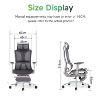 Chaise de bureau ergonomique moderne haut de gamme en maille avec accoudoirs 3D réglables et coussin lombaire pour une position assise prolongée