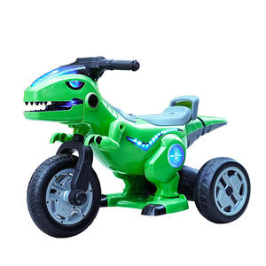 Coche de juguete eléctrico de dinosaurio para niños, triciclo de plástico con batería, luces y música para niños y niñas - Product Image 3