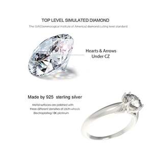 92.5 Sterling Silver 0.80 Carat Solitaire Engagement Ring For Girls & Women - Product Image 4