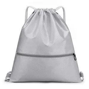 Middle Yellow Multi Color Advertising Reusable Shopping Bag Polyester Drawstring Backpack Bag Custom Logo