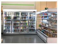 Réfrigérateur vertical commercial à porte vitrée pour boissons, avec ventilateur de refroidissement, pour supermarchés et magasins de proximité