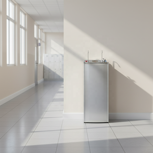 <span class=keywords><strong>Distributore</strong></span> d'<span class=keywords><strong>Acqua</strong></span> Commerciale a Colonna in Acciaio Inossidabile - Fontanella a 3 Uscite con Doppio Rubinetto per Aree Pubbliche - Product Image 1