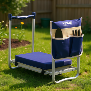 Vevor - Taburete de Jardín Plegable 11 en 1 con Almohadilla EVA Extraíble y Bolsa para Herramientas, Estructura Metálica Azul - Product Image 2