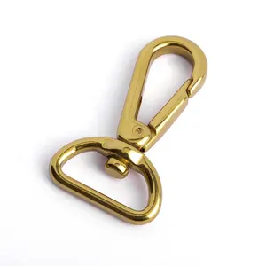 Cheap Trigger Swivel Snap Hook For Dog Leash Accessories D Ring Shape Tail Brass Snap Hook For Bag Shoulder Strap Belt Hardware