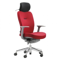 Chaise de bureau exécutive moderne à dossier haut chauffant avec hauteur réglable, appui-tête réglable et base pivotante en aluminium