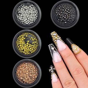 Ensemble de <span class=keywords><strong>4</strong></span> boîtes de billes circulaires en acier de couleur, petites boîtes à disques, fournitures de luxe pour la <span class=keywords><strong>d</strong></span>écoration <span class=keywords><strong>d</strong></span>'ongles DIY - Product Image 2