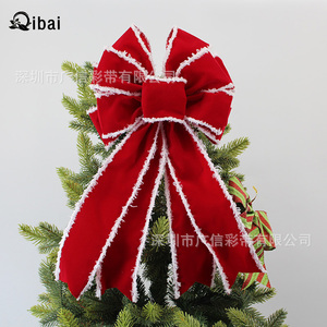 Qibai手作り小さなプラスチックリボンクリスマスツリーの木の上の弓の装飾ペンダント - Product Image 4
