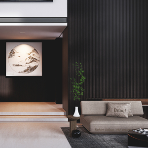 Trong nhà không thấm nước WPC PVC Panel tường rãnh gỗ trang trí nội thất bề mặt kết cấu trang trí tường bao gồm vật liệu ốp - Product Image 1