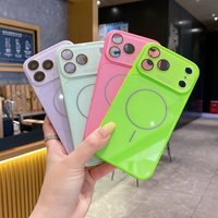YUZHI 2026 Coque de téléphone antichoc avec aimant puissant N52, cadre électroplaqué, verre trempé magnétique et grande fenêtre, couleurs vives