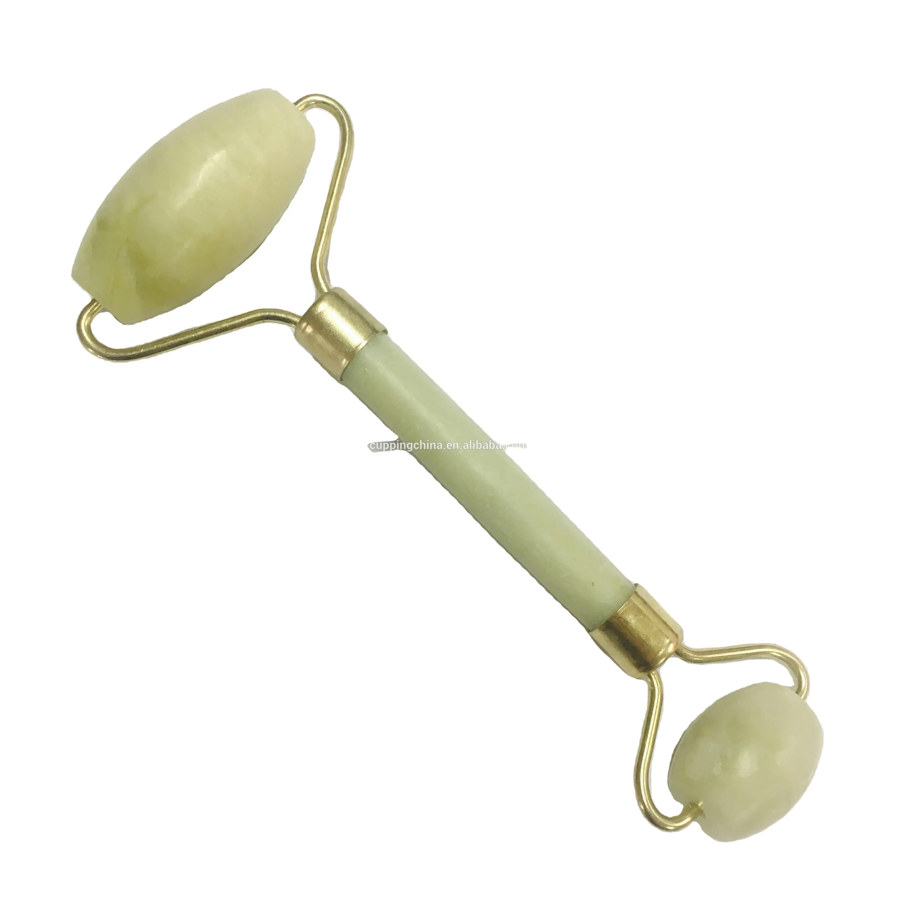 Handle Held Double Welded Chinese Characteristicreal Jade Roller Facial Massager