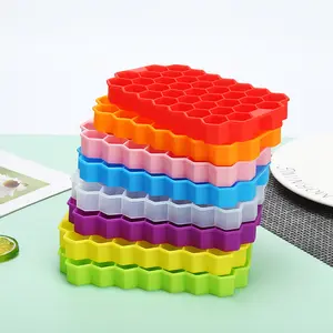 High Quality Silicone Honeycomb Ice Mold With Lid 37 Grids Ice Cube Box Household Ice Maker Trays