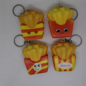 Super Soft Hamburger & Fries Snack Keychain PU <b>Squishy</b> Toy Stress Relief Gift for Kids Adults Decompression Keychain Toy - Product Image 2