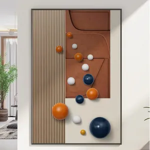 수제 현대 추상 구호 벽 예술 그림 3D 입체 금속 공 거실 홈 장식에 대 한 사용자 정의 크기