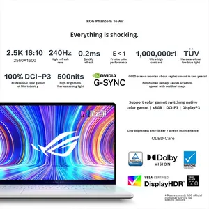 Zephyrus 16 Air แล็ปท็อปขนาด 16 นิ้ว จอภาพกราฟิกคู่แบบแยก 16:10 240Hz SSD สำหรับนักออกแบบ น้ำหนักเบา ประสิทธิภาพสูง เหมาะสำหรับธุรกิจและเล่นเกม รุ่น 11 - Product Image 2