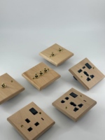 El más nuevo Reino Unido estándar 1/2/3/4 Gang interruptor de pared y enchufe Panel de madera de haya para Hotel accesorios eléctricos para el hogar