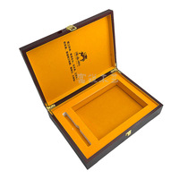 Boîte à vin en bois, coffret cadeau pour briques de thé, boîte à rabat en bois laqué rouge pour cosmétiques et objets de collection