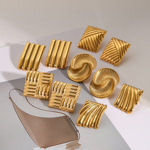 <span class=keywords><strong>JoJo</strong></span> senso avanzato nicchia in acciaio al titanio orecchini pendenti stile geometrico europeo americano Cross-Border Design - Product Image 4