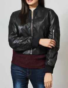 New Custom Design and Hot Sale Women Brown <b>Leather</b> Jacket Cool Women <b>Leather</b> Jacket <b>Coats</b> - Product Image 4