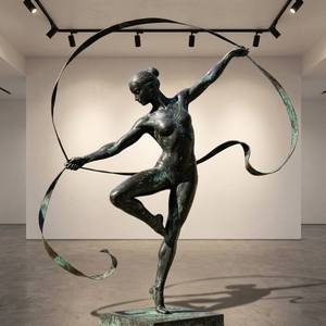 Sculpture personnalisée de gymnaste rythmique en bronze - Art de la <span class=keywords><strong>danse</strong></span> dynamique, statue en bronze - Product Image 1
