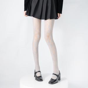 Style japonais gothique foncé Vintage Y2K collants résille à fleurs tridimensionnelles <span class=keywords><strong>millénaire</strong></span> épicé Sexy bas minces - Product Image 4