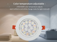 Spot lumineux led encastrable pour le plafond, éclairage d'intérieur, lumière à intensité réglable, luminaire de plafond, lumière à intensité réglable, 9W, couleur RGB rgbw, vente en gros, 10 unités