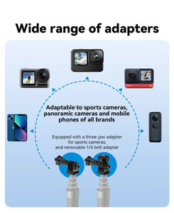 Stocks TELESIN Perche à selfie extensible en fibre de carbone de 3 m avec vis 1/4 pour caméra d'action panoramique Insta360 X3 <span class=keywords><strong>GO</strong></span> <span class=keywords><strong>Pro</strong></span> Osmo Pocket - Product Image 3